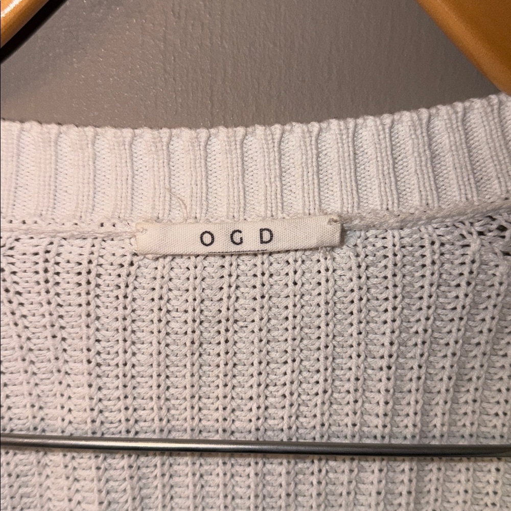 One Grey Day Raleigh White Cardigan Sweater Size L - Picture 5 of 7